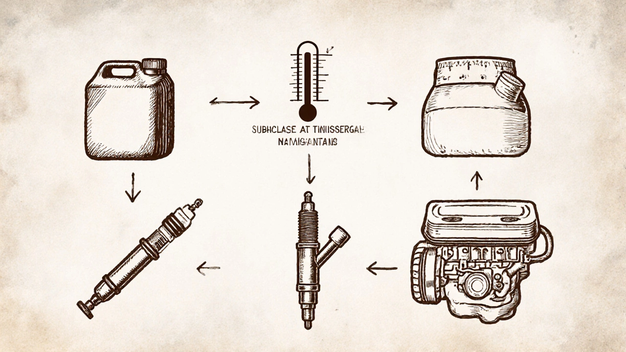 Схема профилактического обслуживания: замена масла, проверка охлаждения и обработка адитивом.