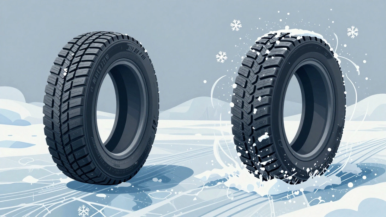 Сравнение зимней резины с снежинкой и без: гибкость и сцепление на льду