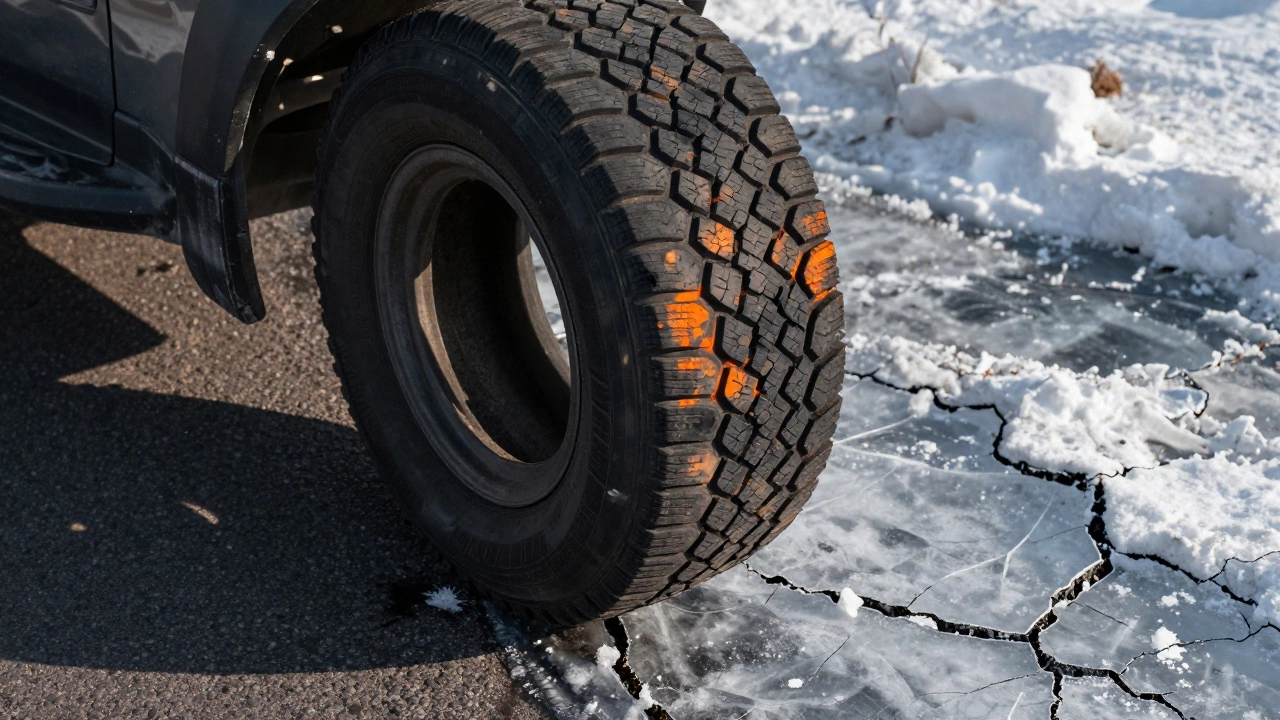 Концептуальное изображение износа универсальной шины при перепадах температур